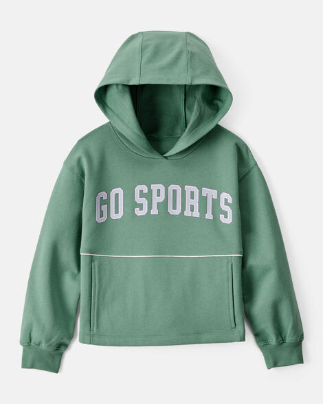 Girls Go Sports Cotton Long-Sleeve Hoodie - Green | Carter's Inc