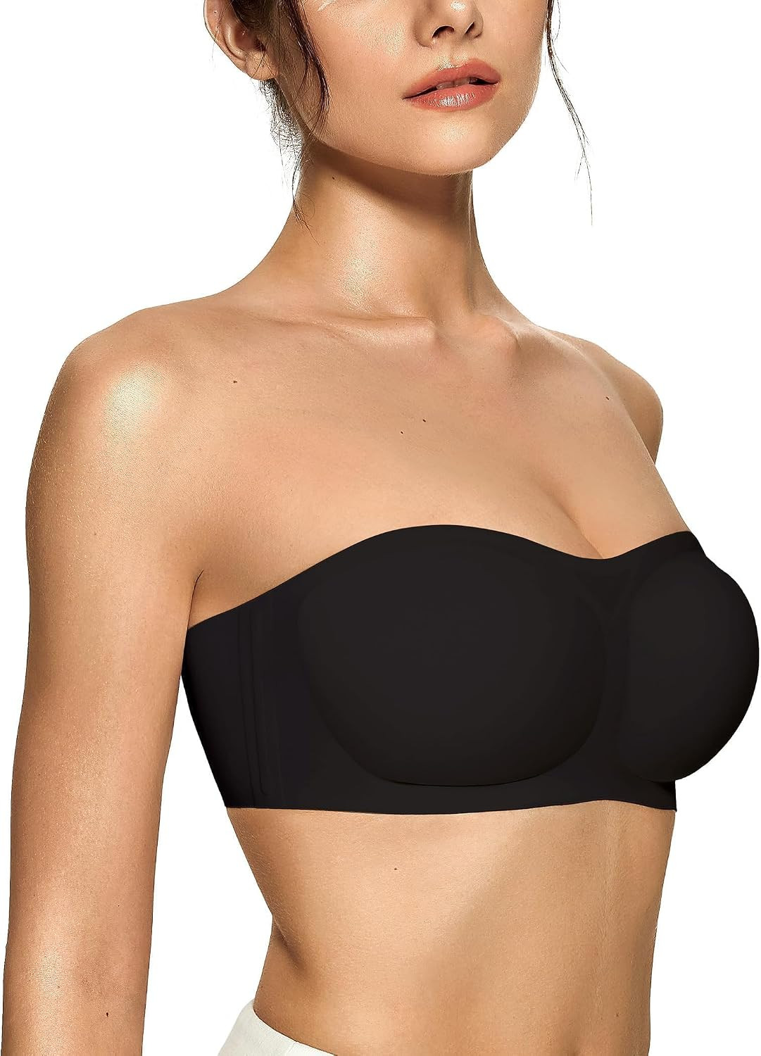 OEAK Womens Strapless Jelly Bras Push Up Padded Bandeau Wireless Half Bra | Amazon (US)