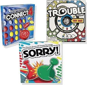Classic Connect 4, Classic Sorry!, & Classic Trouble [Exclusively Bundled by Brishan] | Amazon (US)
