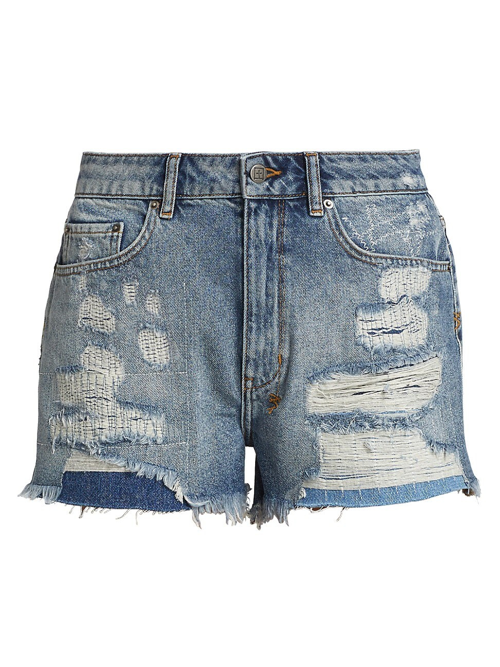Ksubi Women's Misfit High-Rise Distressed Denim Shorts - Denim - Size 25 | Saks Fifth Avenue