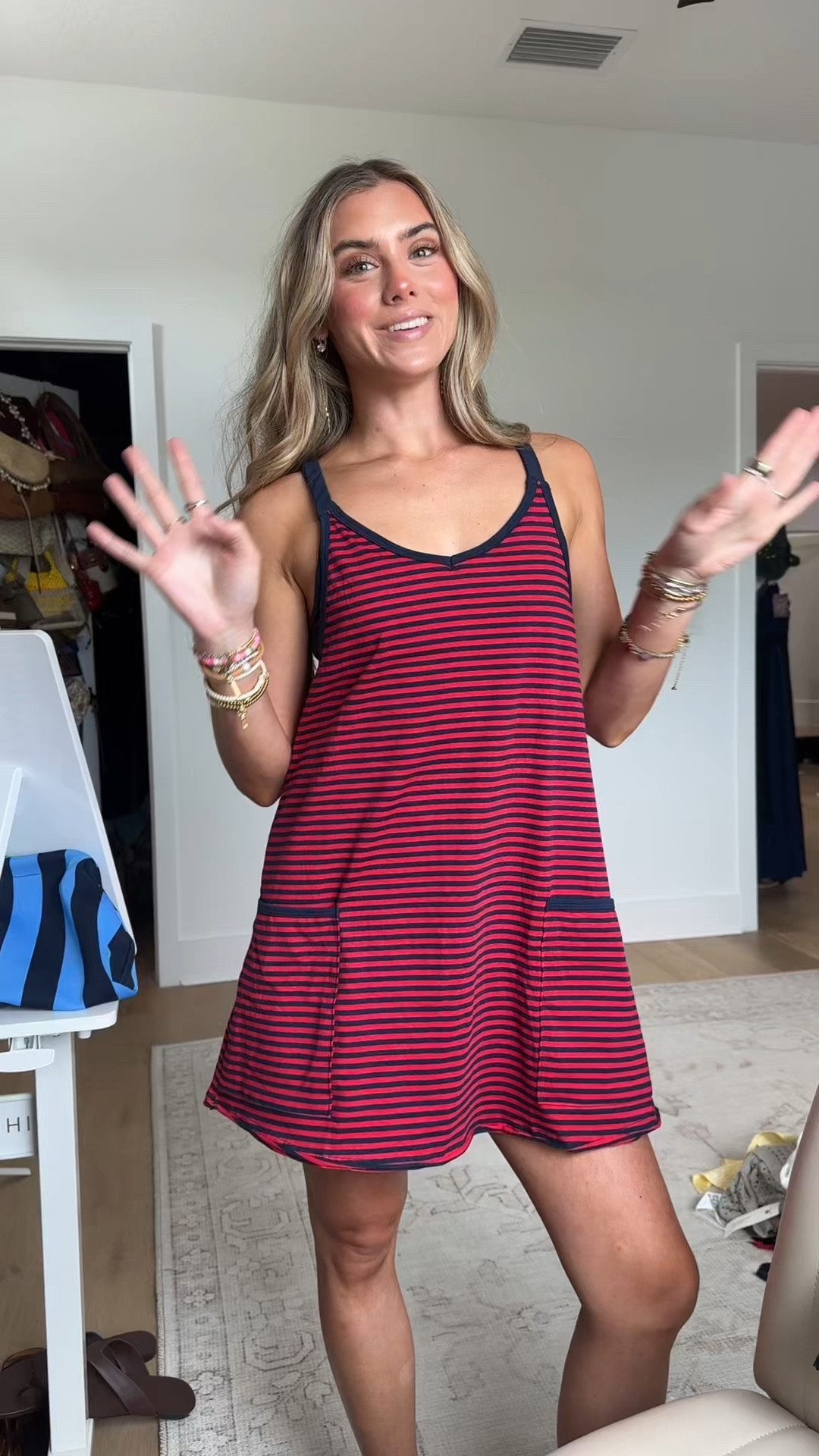 Amazon size XS Zhiyouni Women's Summer Athletic Mini Dress Sleeveless V Neck Built-in Shorts Striped Tennis Workout Vacation

#LTKootd #LTKActive #LTKfitnessgoals