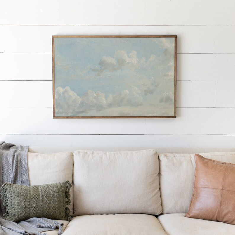 Clouds Wall Art | Living Room Wood Sign | Clouds Wall Decor | Framed Wood Signs | Signs for Home ... | Etsy (US)