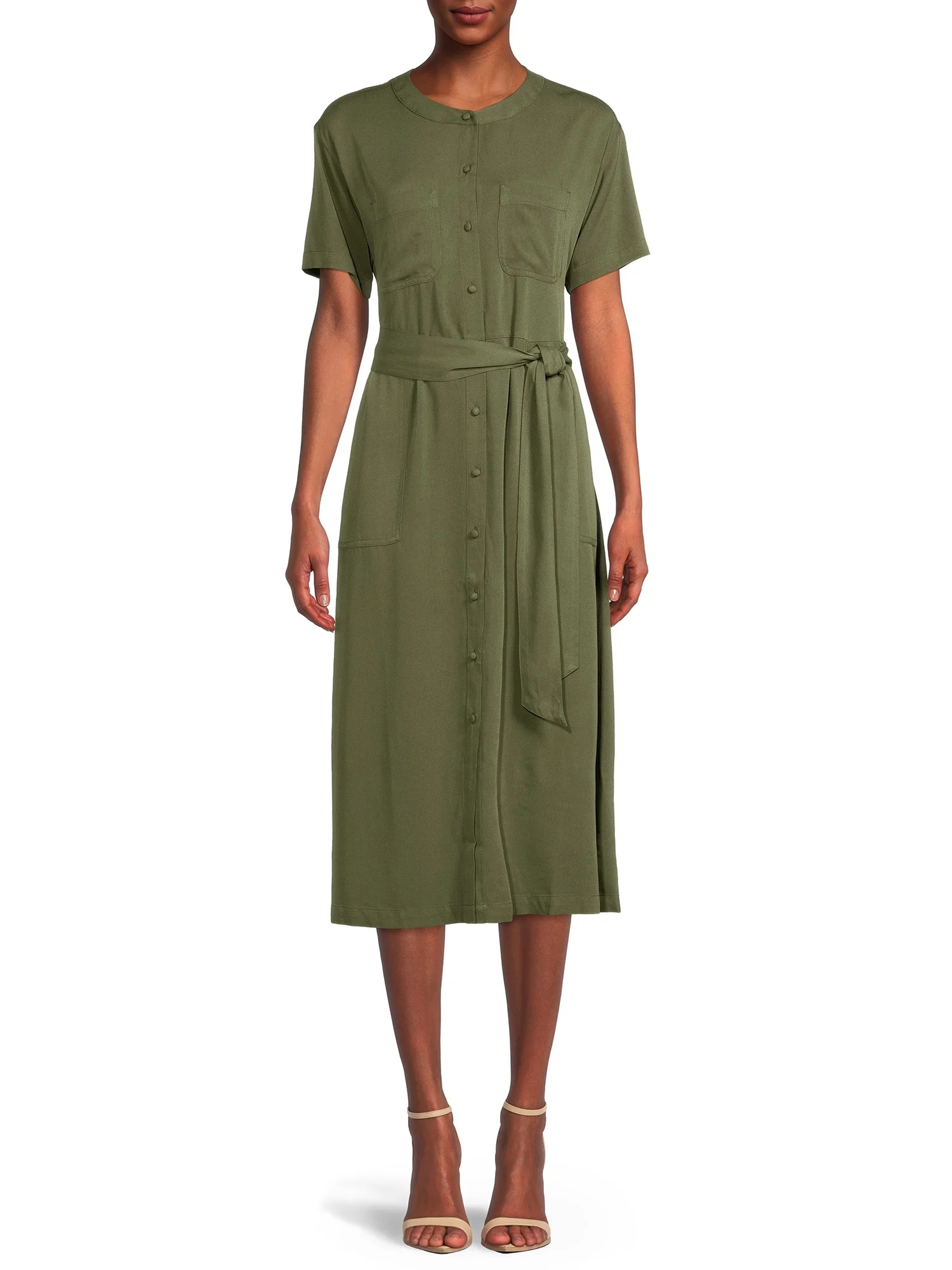 Time and Tru Women's Utility Shirt Dress | Walmart (US)