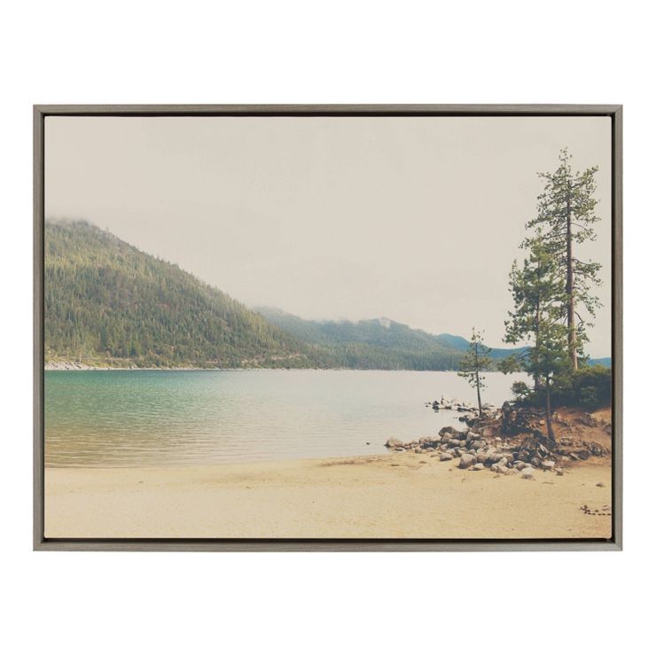 28" x 38" Sylvie Lake Tahoe California Framed Canvas by Laure Evans Gray - Kate & Laurel All Thin... | Target
