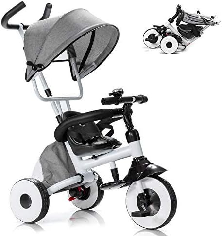 Baby Joy Tricycle for Toddlers, Folding Trike w/Adjustable Parent Handle, Canopy, Storage Bag, Sa... | Amazon (US)