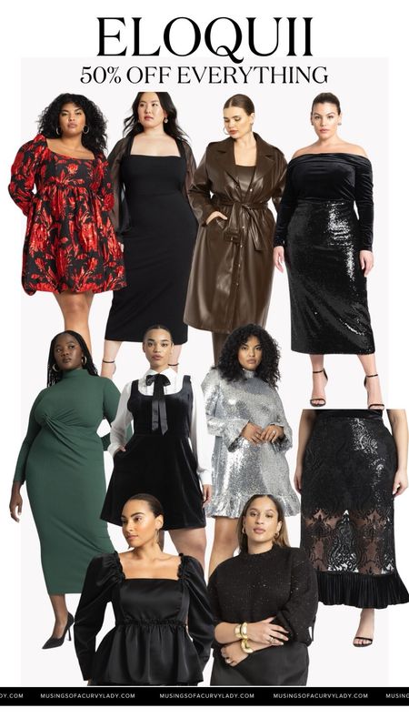 ELOQUII 50% off everything! These pieces are perfect for winter! 

Winter fashion. Women’s winter dresses. Sequin dress. Sequin skirt. Velvet dress. 



#LTKplussize #LTKsalealert #LTKCyberWeek