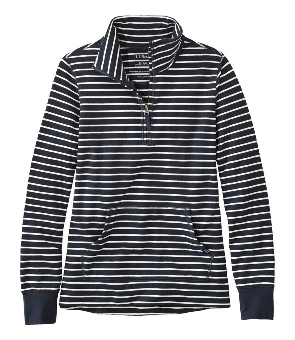 Women's Ultrasoft Sweats, Quarter-Zip Pullover Stripe | L.L. Bean