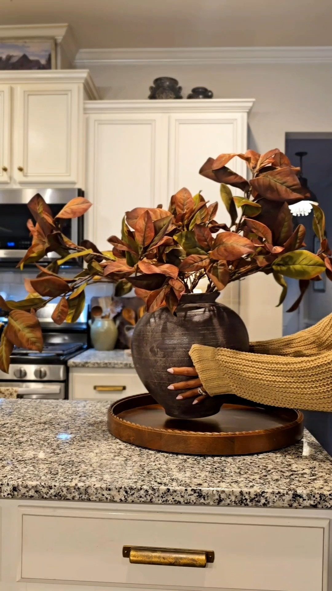 Added the prettiest pumpkin cake plate to my Fall Kitchen. I'm obsessed! I don't love my granite counters but I'm still romanticizing my builder grade kitchen as it is. 🍁 

 #LTKSeasonal #LTKHome #LTKSaleAlert