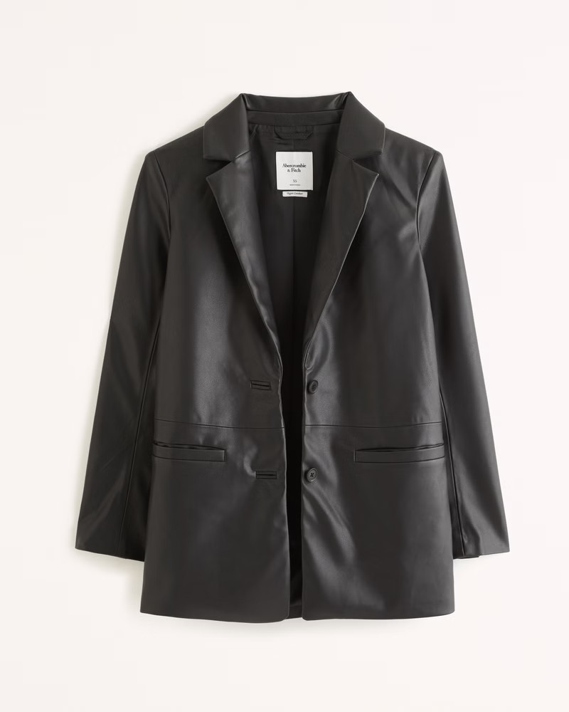Vegan Leather Blazer | Abercrombie & Fitch (US)