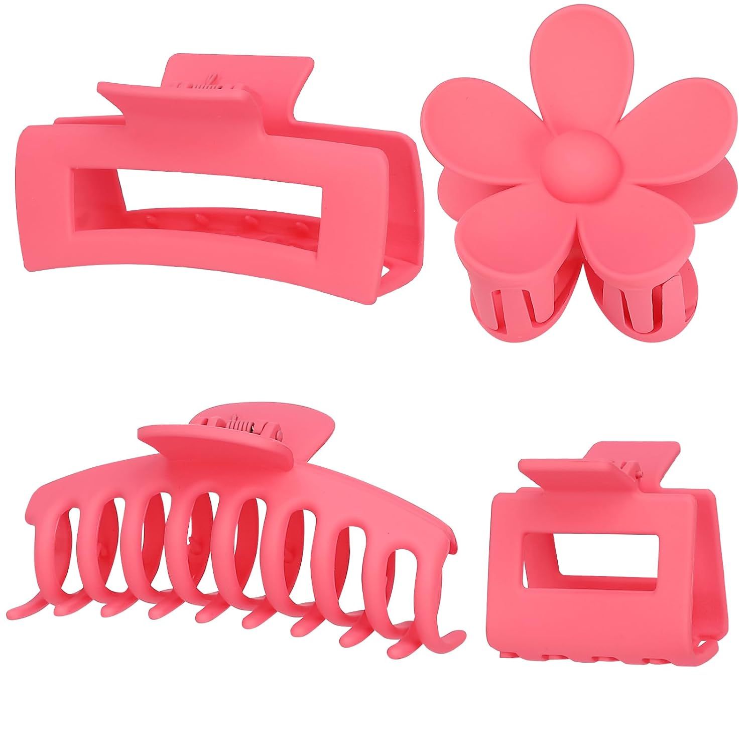 4 Pack Claw Clips Flower Hair Clips Banana Hair Claws Large and Small Rectangular Hair Clips for ... | Amazon (US)