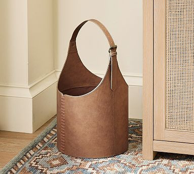 Cliff Leather Waste Basket | Pottery Barn (US)