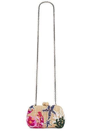 Josephine Crab Embroidered Raffia Clutch in Toast | Revolve Clothing (Global)