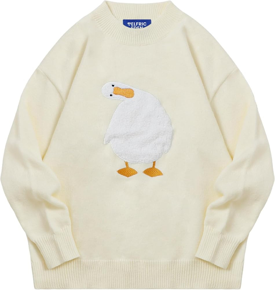 Aelfric Eden Oversized Sweaters for Women Trendy Unisex Duck Graphic Knit Fall Sweater Streetwear... | Amazon (US)