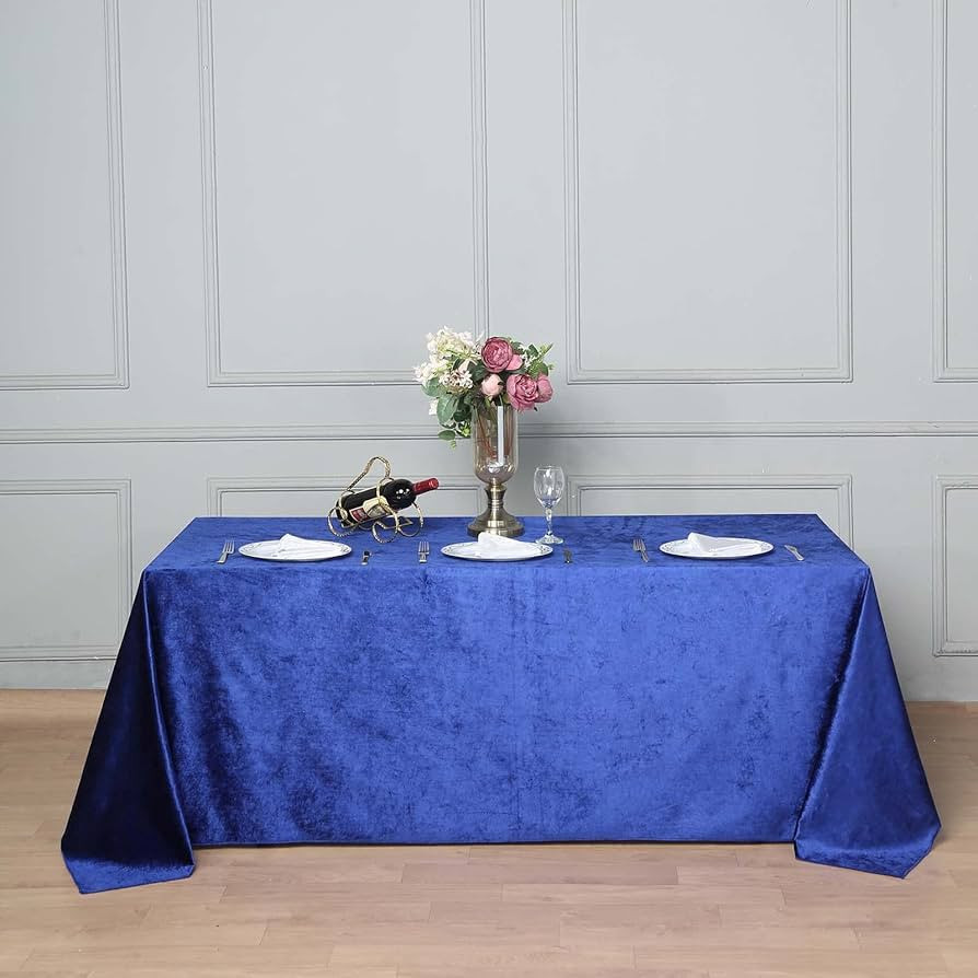 Efavormart Premium Velvet Royal Blue 90" x 132" Rectangle Tablecloth for Wedding Party Events | Amazon (US)