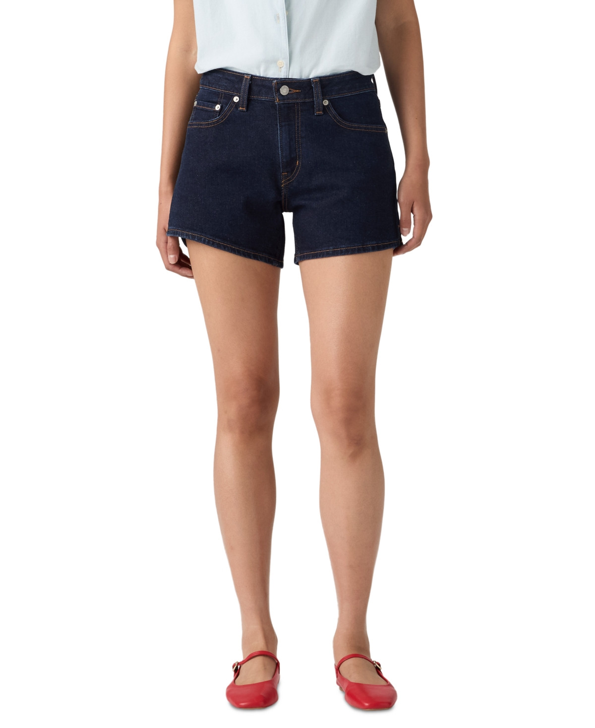 Levi's Women's Mid-Rise A-Line Denim Shorts - Whoa What | Macy's