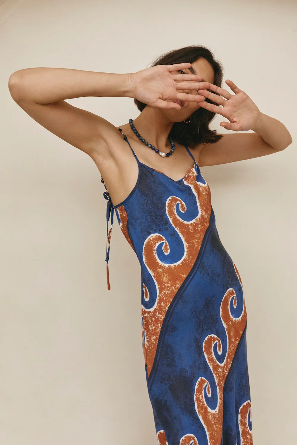 Night Veils Bias Cut Maxi Dress Neptune | VRG Grl