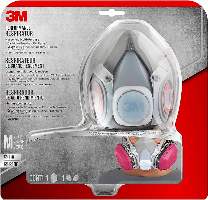 3M Household Multi-Purpose Respirator, Includes: 1 facepiece and 1 pair organic vapor cartridges ... | Amazon (US)