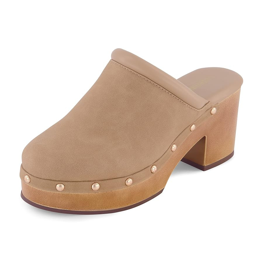 CUSHIONAIRE Women's Guest Faux Wood Clog with Memory Foam Padding, Wide Widths Available | Amazon (US)