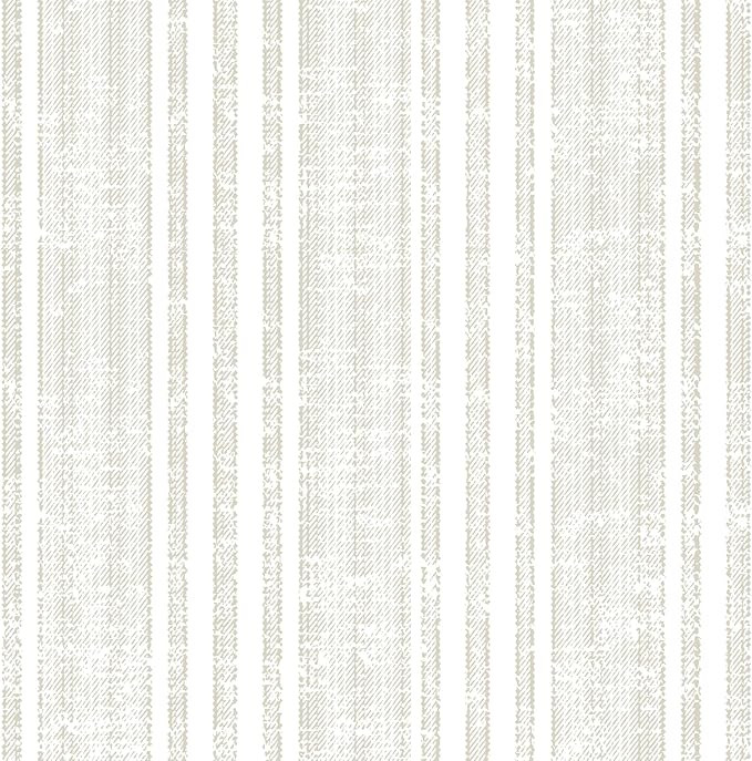 wishFIRE Modern Peel and Stick Wallpaper 17.3" x 120" Contact Paper Beige and White Stripe Wall P... | Amazon (US)