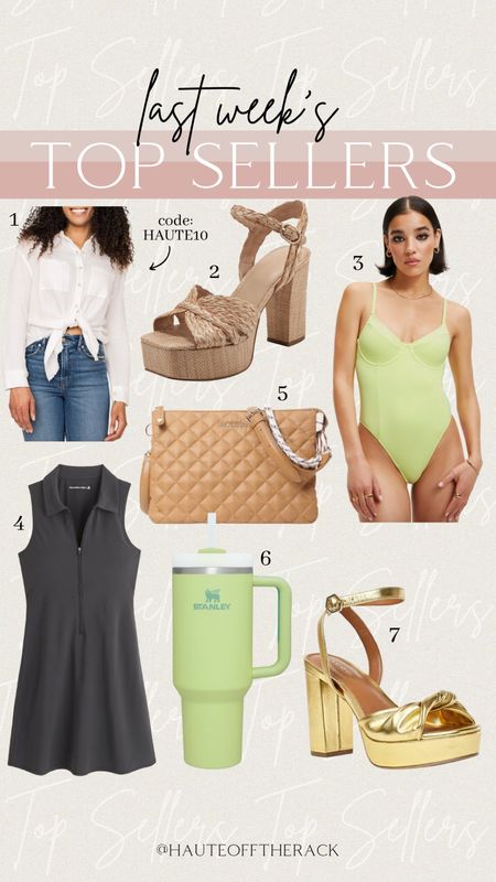 Last weeks top sellers! 
Use code: HAUTE10 to sale 10% on my white beach gauze top

#whitetop #beachcoverup #stanleycup #onepiece #abercrombie #tennisdress #goldheels #mzwallace 

#LTKfit #LTKFind #LTKswim