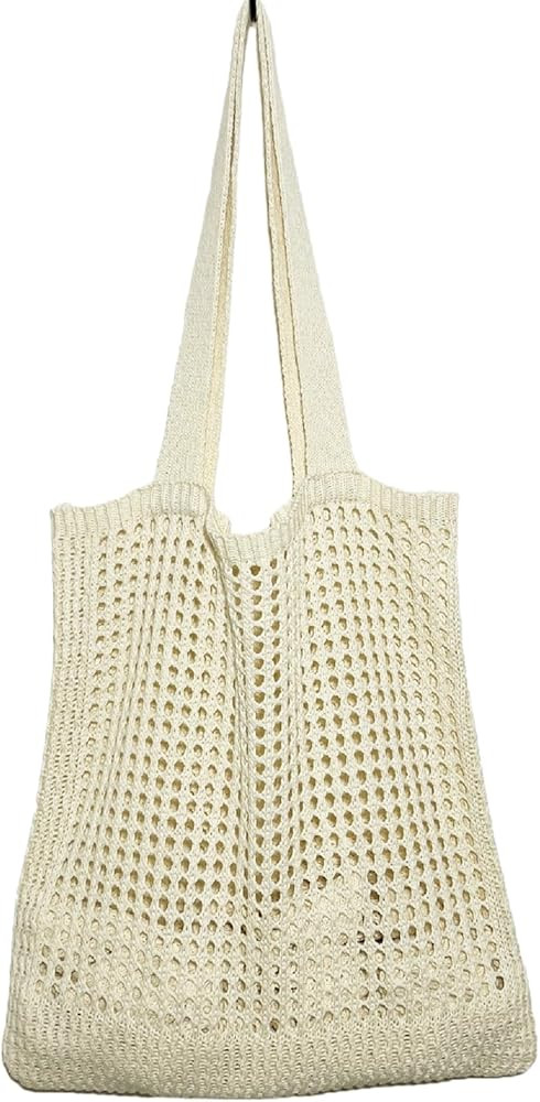 WantGor Crochet Bags, Beach Mesh Tote Bag Womens Shoulder Shopping Handbag Casual Travel Totes Ba... | Amazon (US)