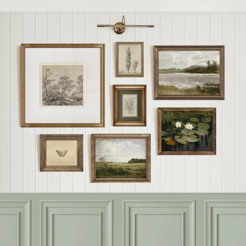 Framed Gallery Wall Art Set: Beige & Green Farmhouse Prints #196 - Etsy | Etsy (Global)