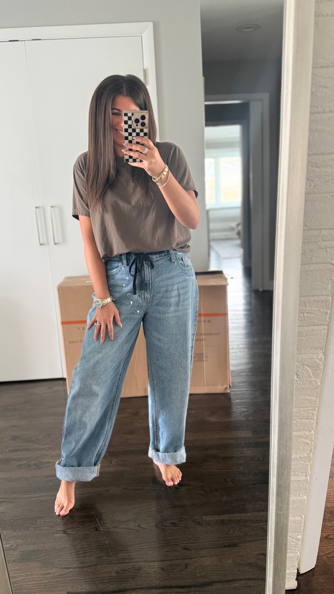 Can't stop wont stop wearing these lightly splatter painted drawstring jeans! They are sooo comfy and cute and chic and fun and NOT expensive! 

#LTKmomlife #LTKOver40 #LTKootd