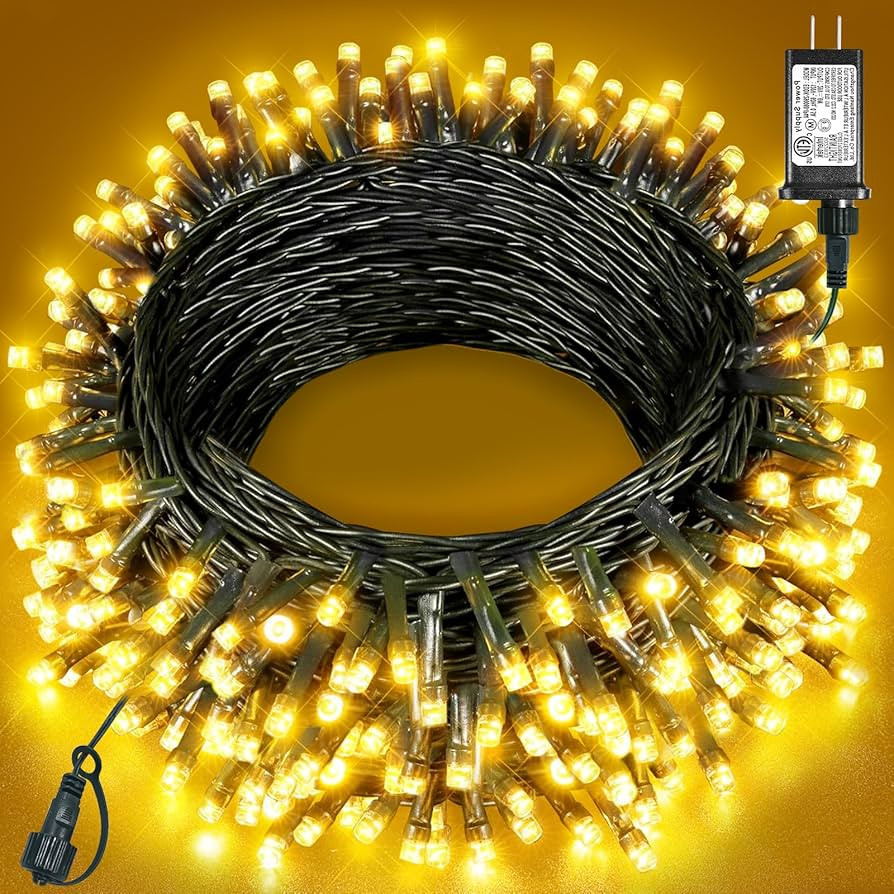80FT 240 LED Christmas Tree Lights, Warm White Christmas String Lights 8 Modes, Waterproof Connec... | Amazon (US)