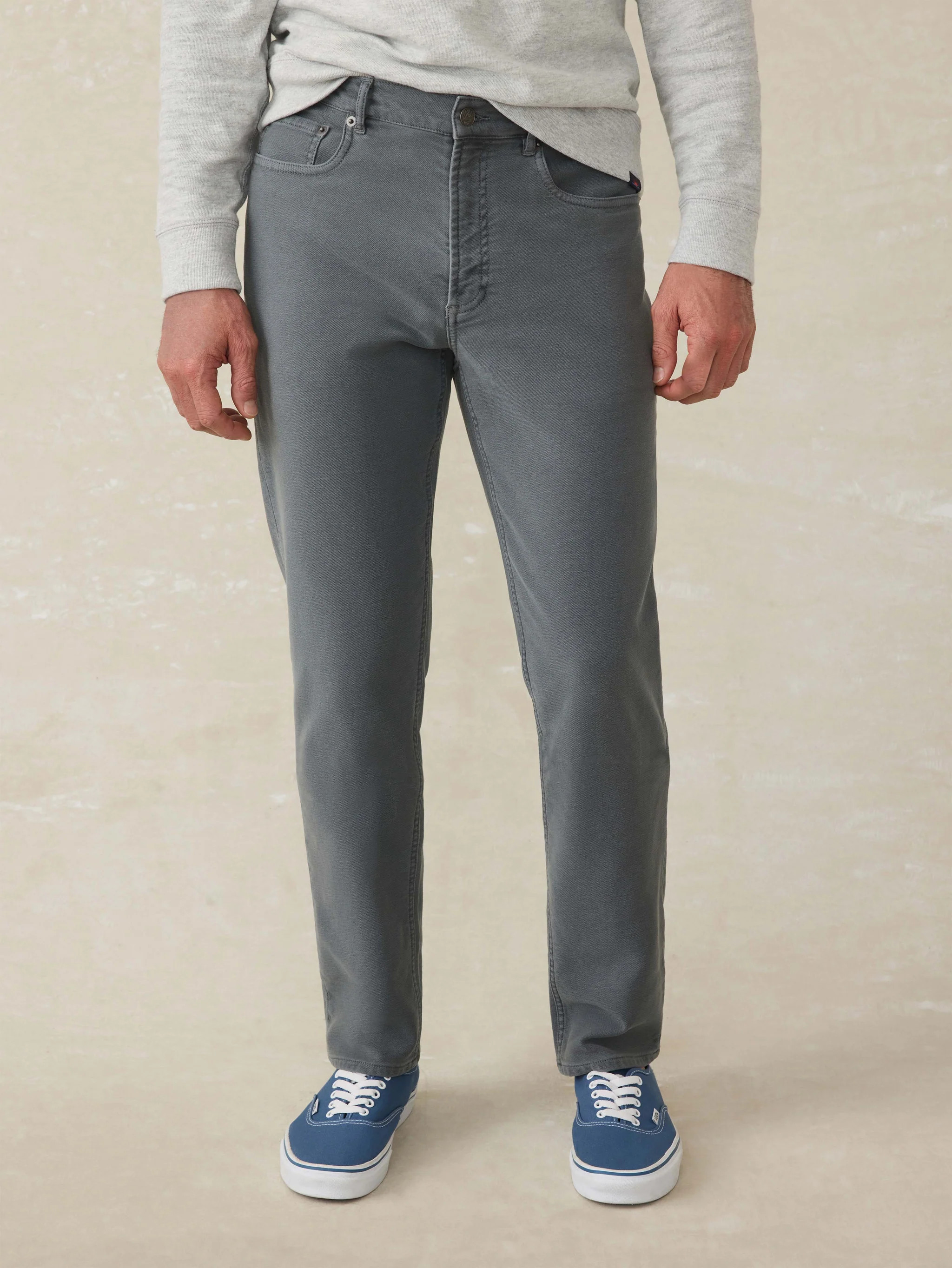 Stretch Terry 5-Pocket Athletic Fit Pant - Slate | Faherty