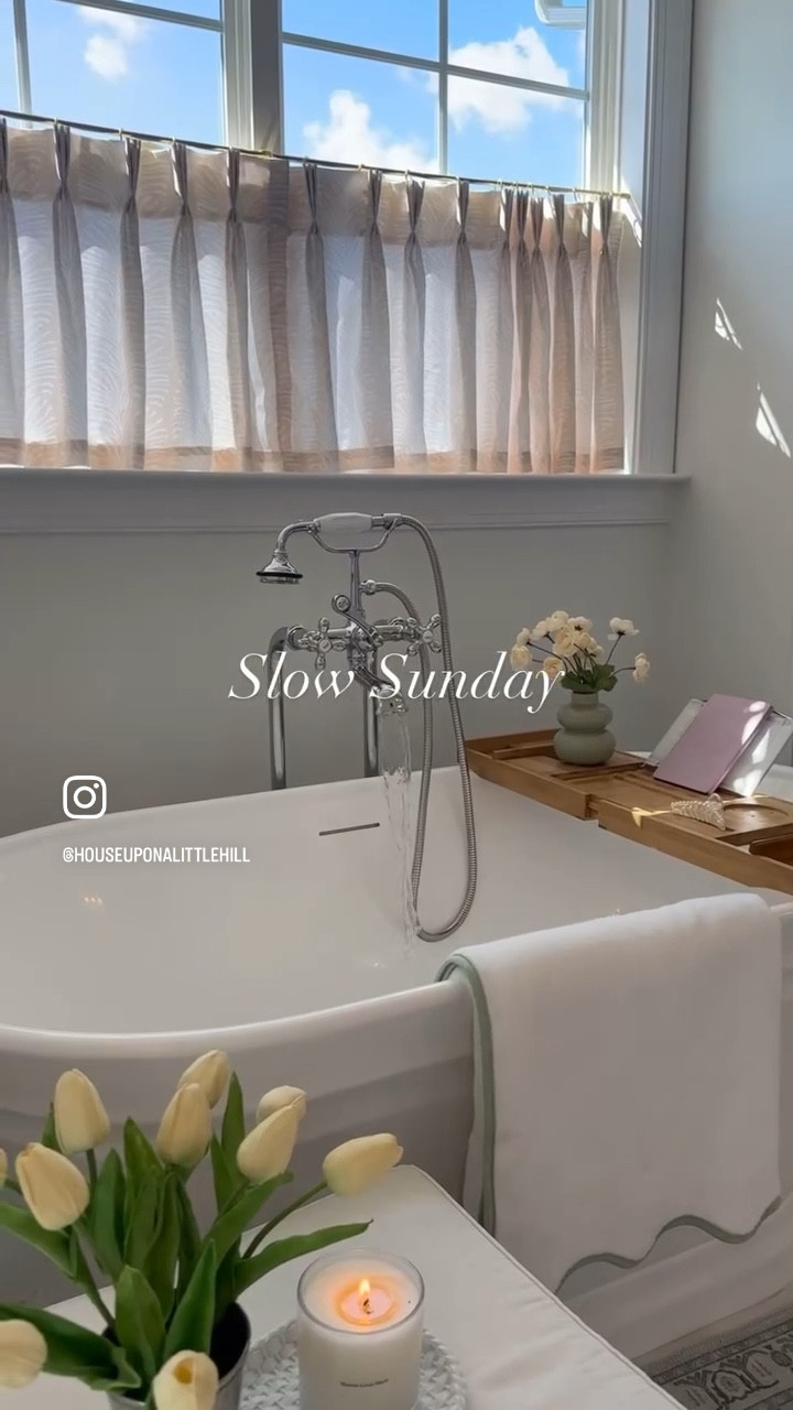 Slow Sundays are the best days ✨

Cafe curtain details:
- Color: Emma Sand
- Panels: 2
- Width: 50” each
- Construction: Pinch Pleat

Rod:
- Finish: Lacquered Brass
- Width: 58” (custom cut to window)

#LTKHome