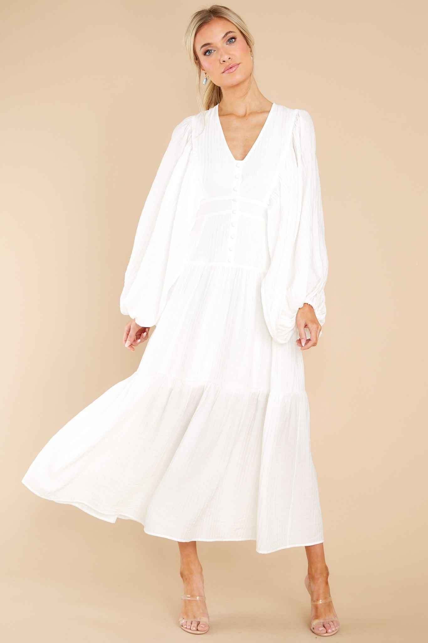 Angel Attitude White Maxi Dress | Red Dress 