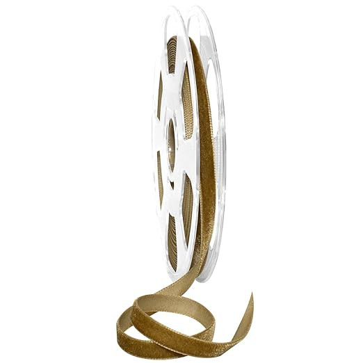 Morex Ribbon, Nylon, 3/8 inch by 11 Yards, Antique Gold, Item 01210/10-533 Nylvalour Velvet Ribbo... | Amazon (US)