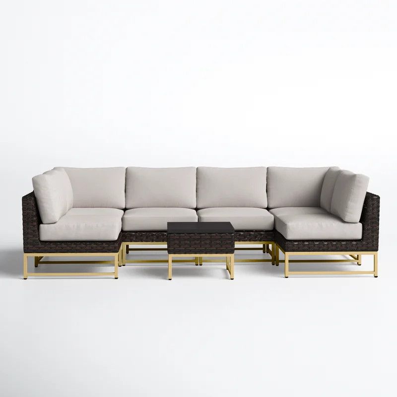 Savion 7 Piece Rattan Sectional Seating Group with Cushions | Wayfair North America