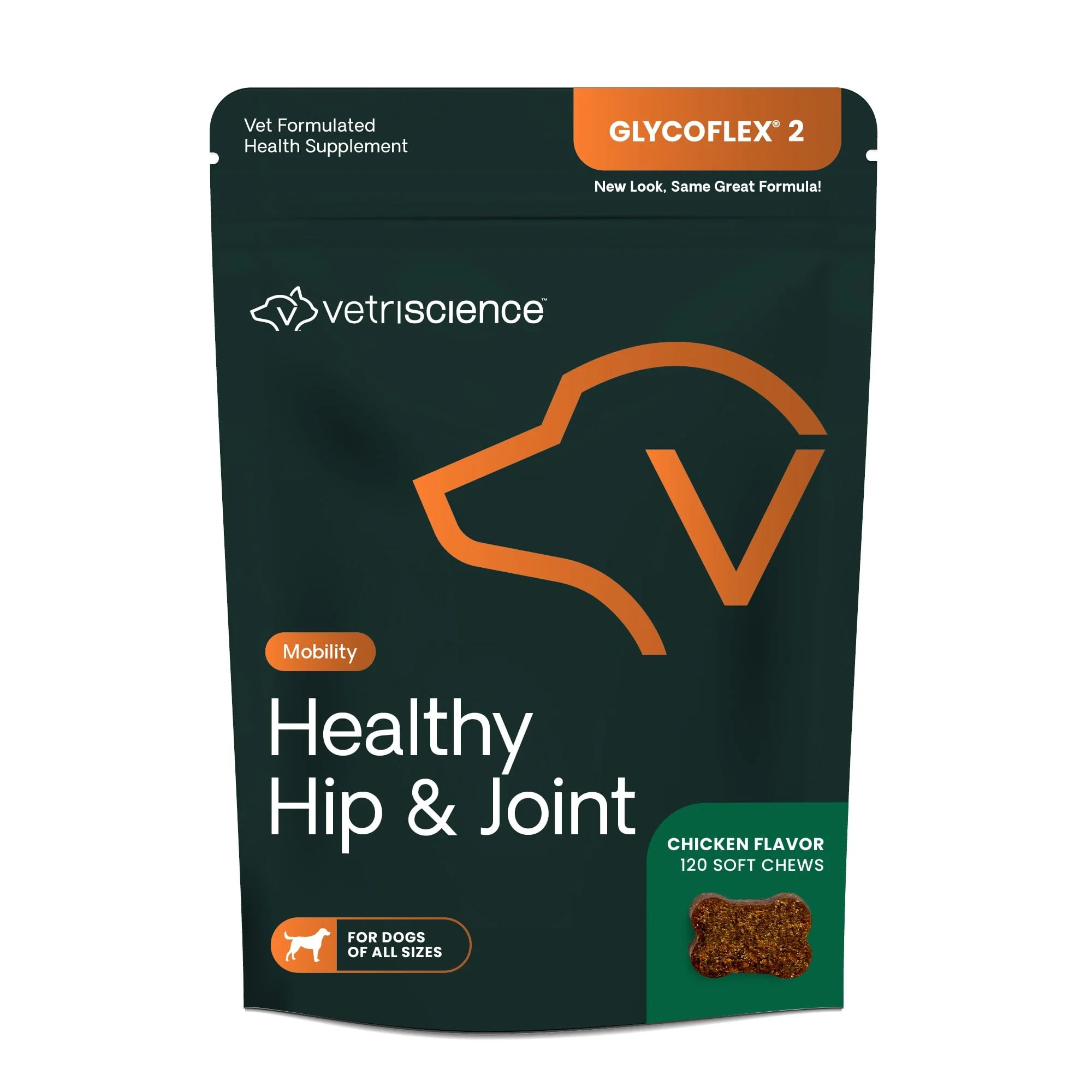 VetriScience Healthy Hip and Joint Care Supplement Chew for Dogs, Chicken, 120 Ct Bag | Walmart (US)