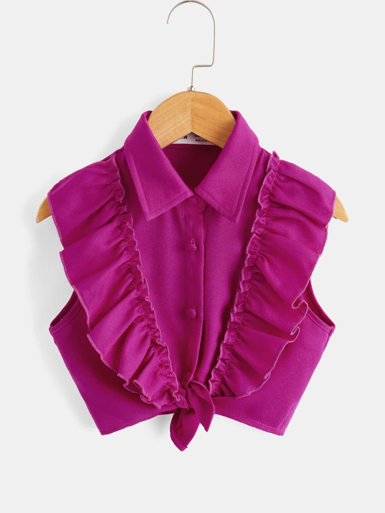 SHEIN Kids FANZEY Toddler Girls Ruffle Trim Button Front Blouse | SHEIN