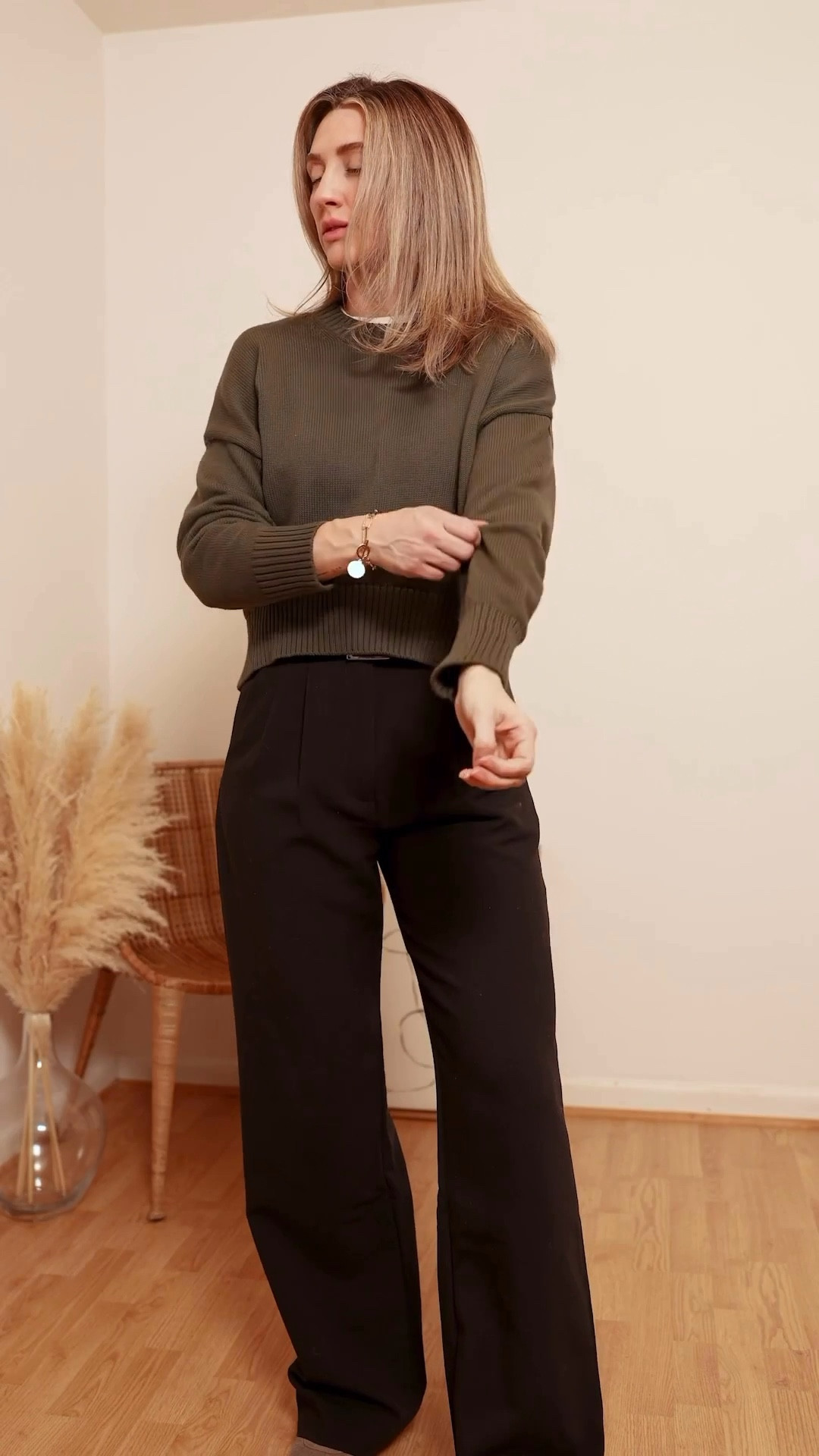 This outfit from last year still works! Unfortunately the sweater is not available in this color, but they made new colors for this year! I did a small sweater and 27” long for the trousers 

#LTKStyleTip #LTKSaleAlert