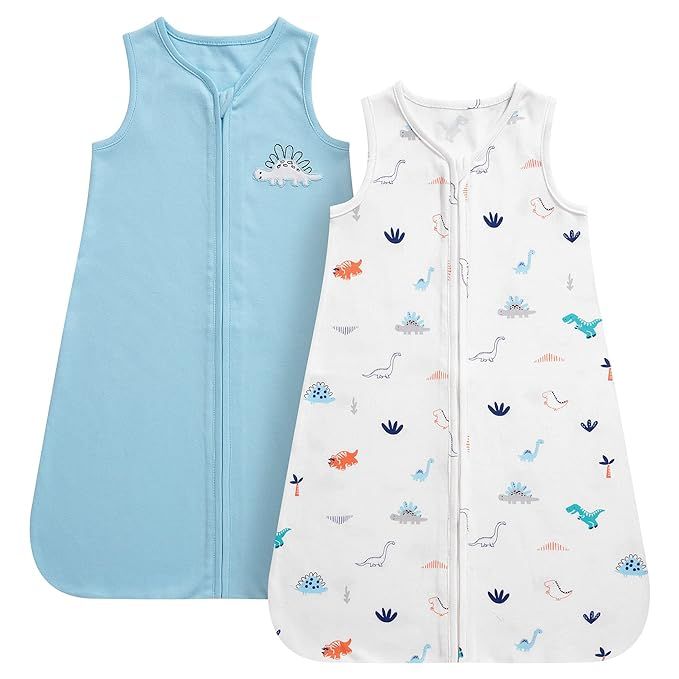 DaysU Cotton Baby Sleeping Bag, Soft Baby Wearable Blanket Sleeveless with One-Way Zipper, Small ... | Amazon (US)