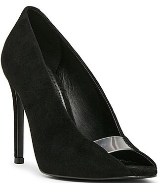 Steve Madden Santino Suede Clear Peep Toe Pumps -  6.5 | Dillard's