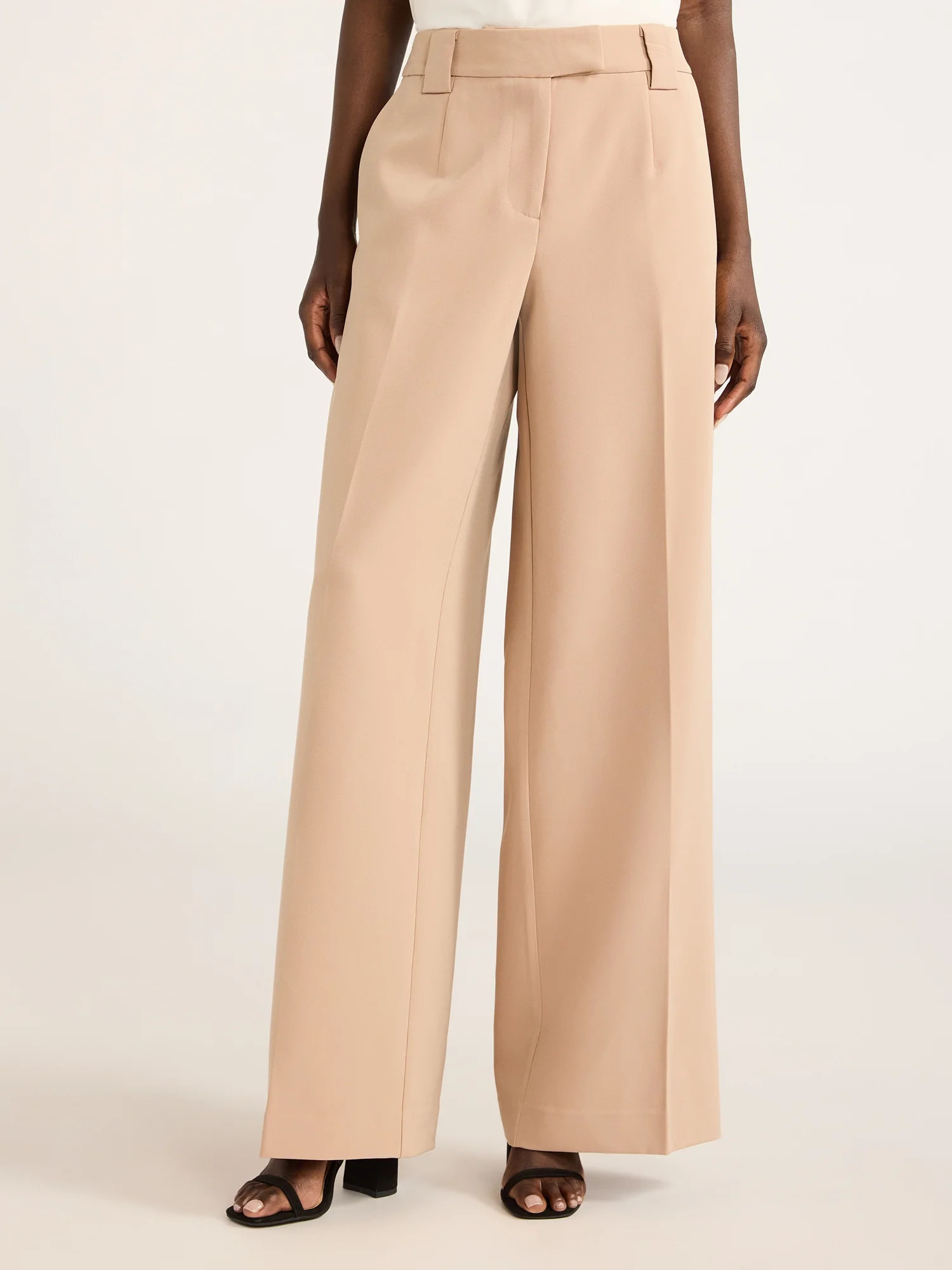 Scoop Women’s Ultimate Crepe Wide Leg Trousers, 32.5" Inseam, Sizes 0-20 | Walmart (US)