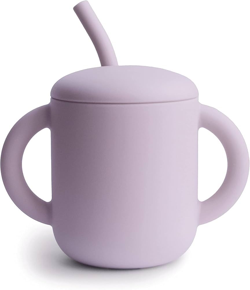 mushie 100% Silicone Training Cup & Straw for Toddlers | 6 Months+ (Soft Lilac) | Amazon (US)