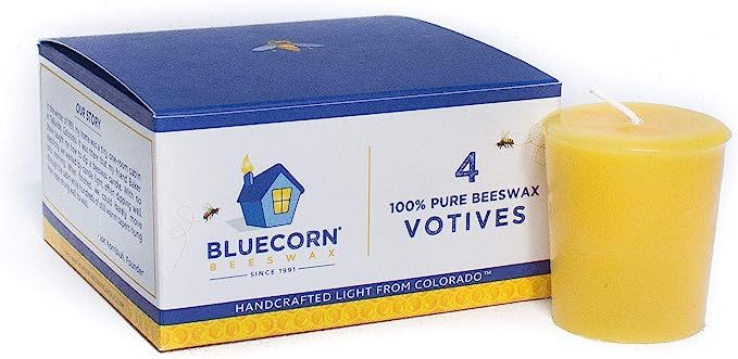 Bluecorn Beeswax 100% Pure Beeswax Votives (4 Pack, Raw) | Amazon (US)