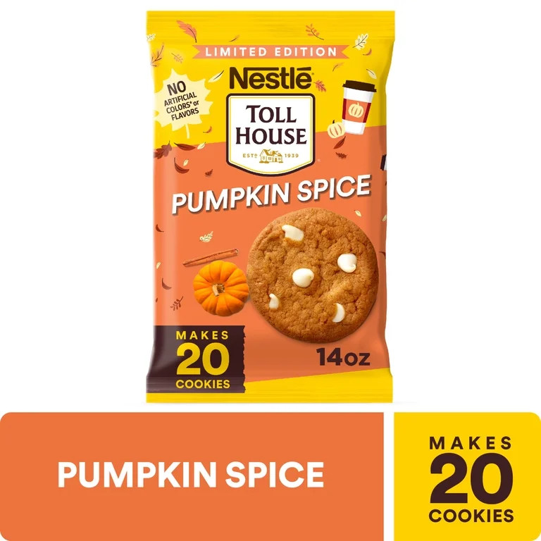 Nestl\u00e9 Toll House Pumpkin Spice Ready to Bake Refrigerated Cookie Dough, 14 oz, No Artificia... | Walmart (US)