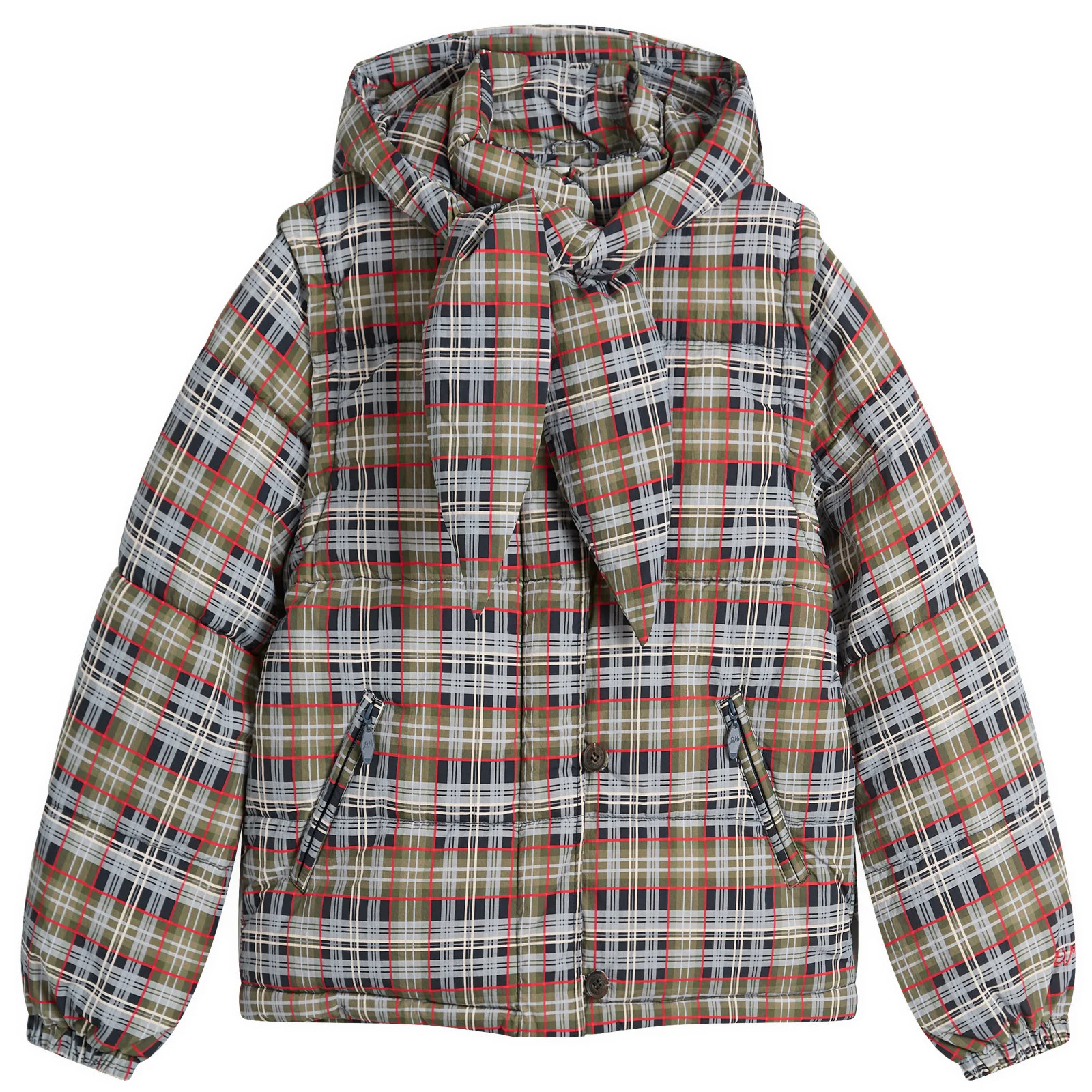 Damson Madder Women's Pearl Tartan Check Puffer Jacket Multi | END. Clothing