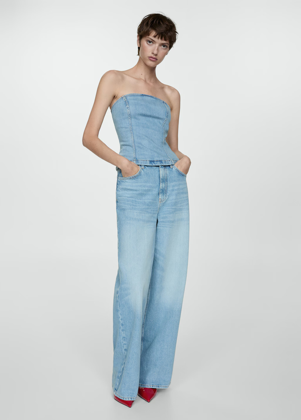 Patent leather-effect heeled shoes | MANGO (US)