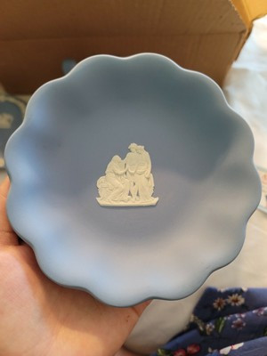 Small Wedgwood Blue Jasperware 5.5"  Round Trinket Ring Dish Signed and Dated | eBay US