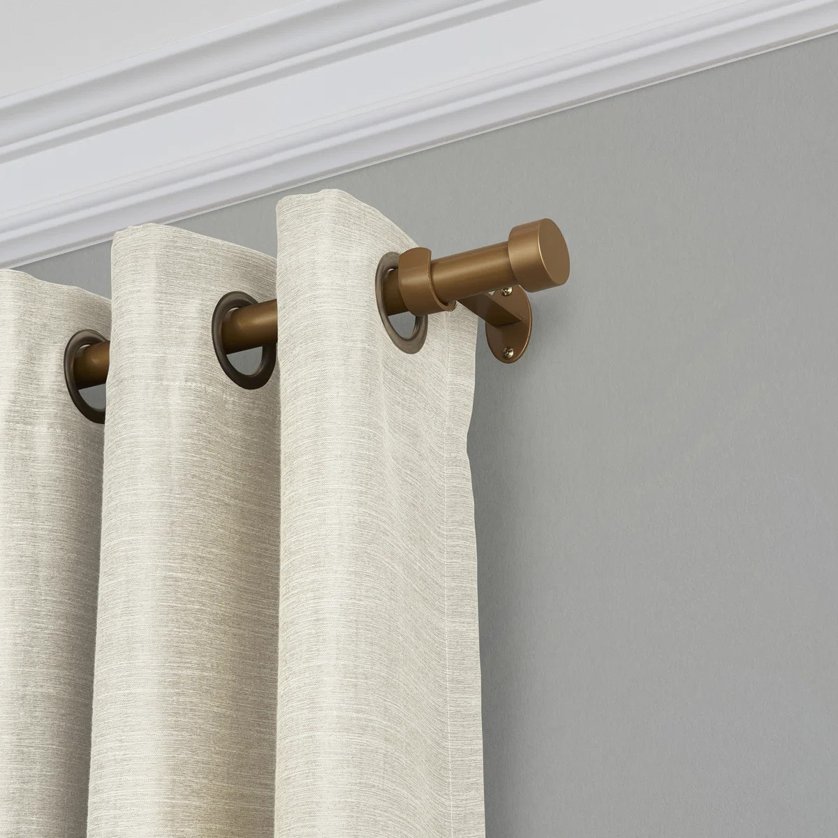 Victorine Adjustable 1" Single Curtain Rod with Contemporary Cap Finial | Wayfair North America