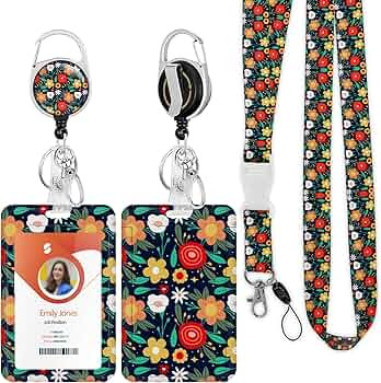 ID Badge Holder with Lanyard,Retractable ID Badge Card Holders Detachable Neck Lanyard Strap with... | Amazon (CA)