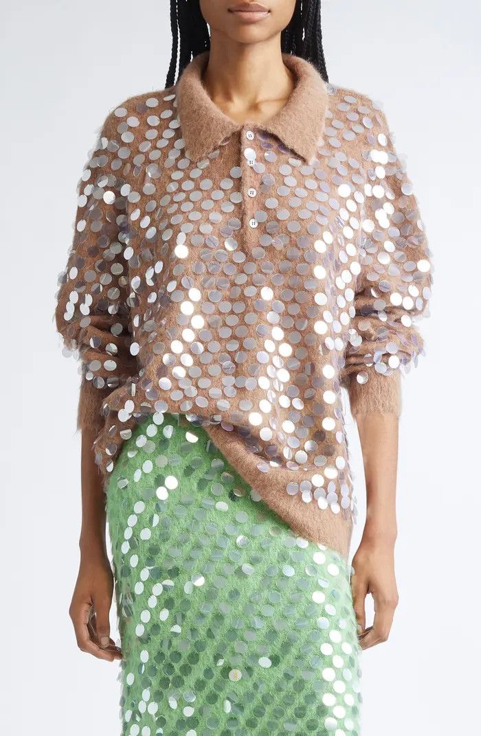 Adora Paillette Embellished Mohair & Alpaca Blend Cardigan | Nordstrom