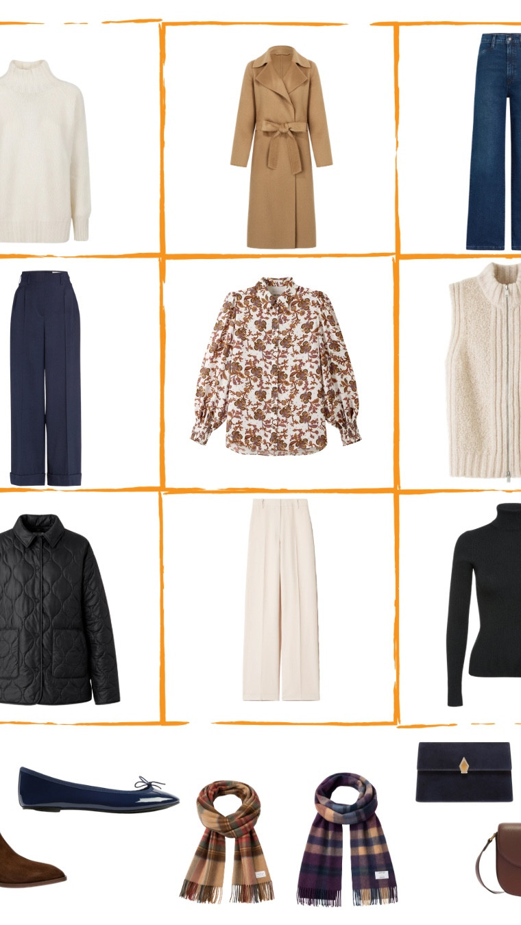 Everything you need for a European Christmas market trip.

Built on cashmere, wool, and clean layering — so you stay warm without losing shape.
Packing Sudoku  Nine pieces. 27 outfits. One carry-on.

Shop the pieces below.
