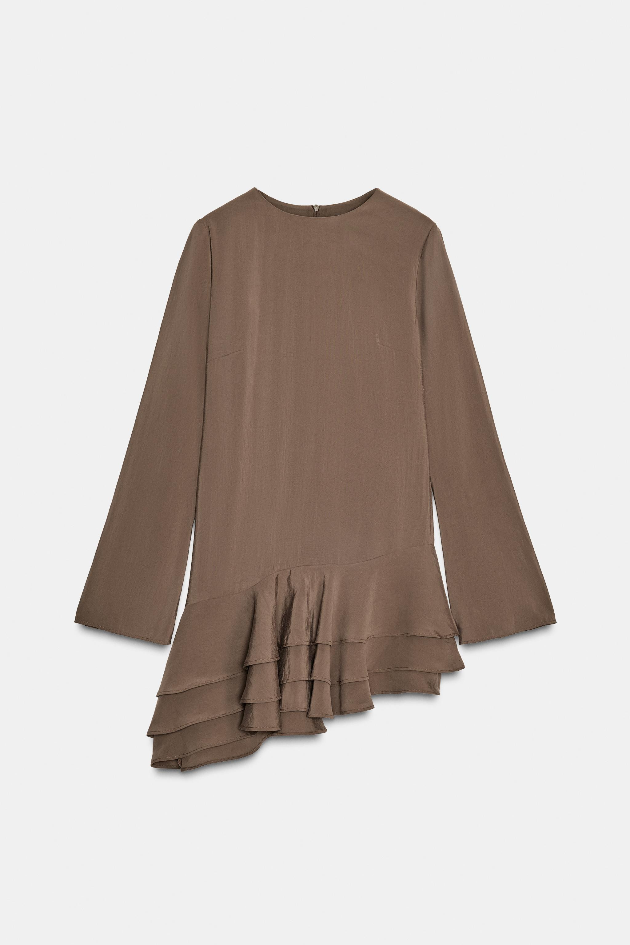 FLOWY RUFFLED MINI DRESS | Zara US